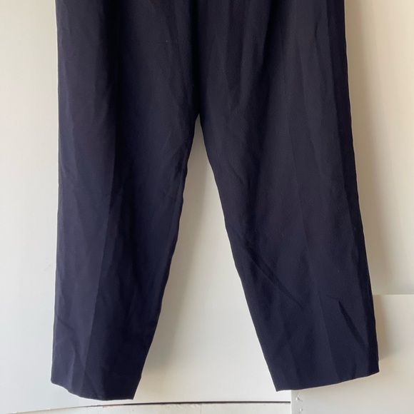 NWT! ($108) Women's Petite Navy Pleated Pants Trouser Relaxed Fit 100% Wool, 10P - Picture 6 of 11